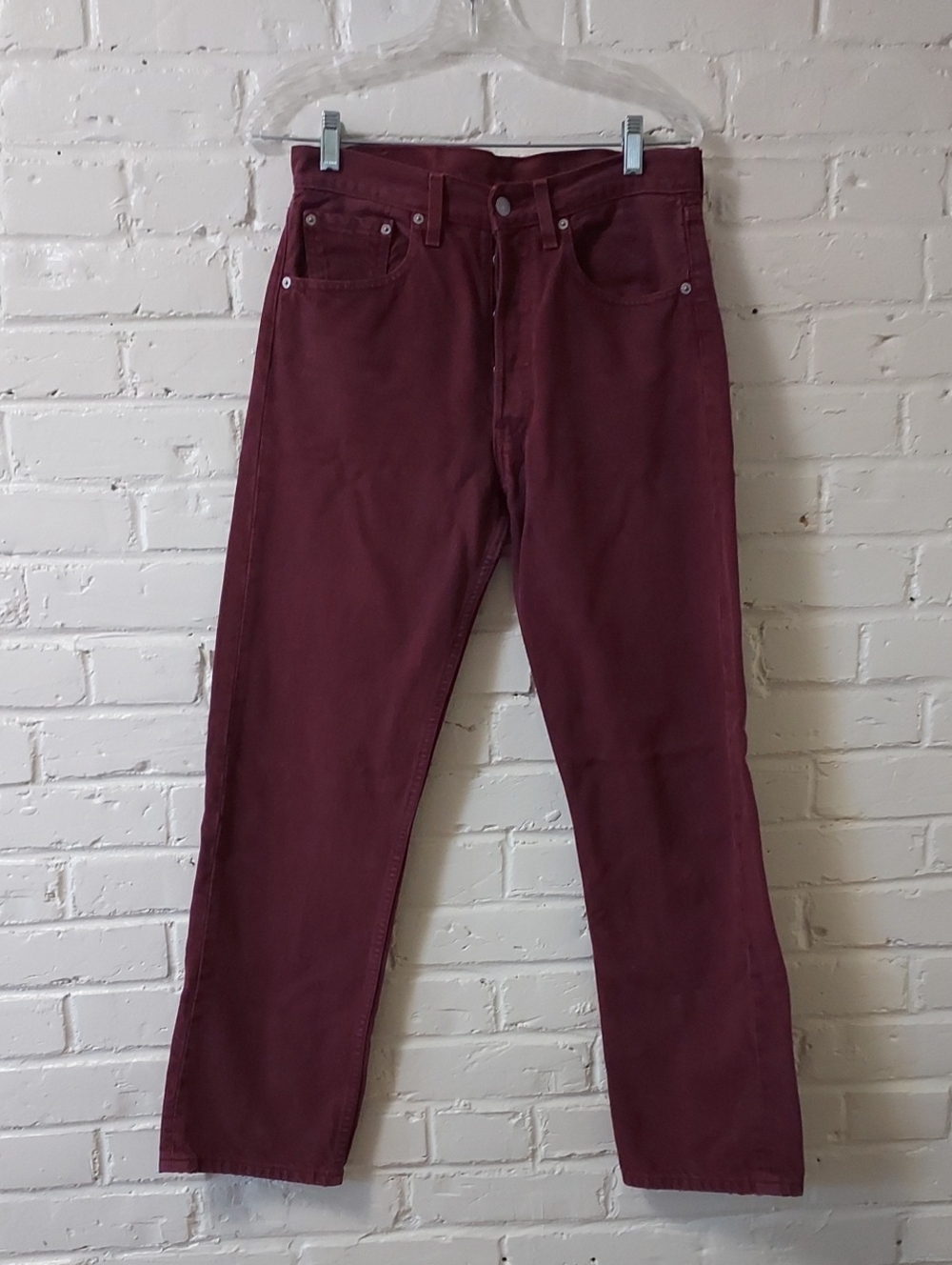 Levi's Wine Red Button-Fly Jeans